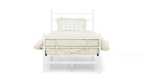 Bed Milano 1-persoons, wit